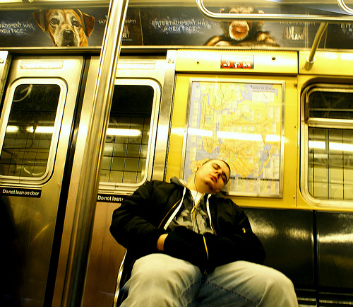 Sleeping on the Subway
